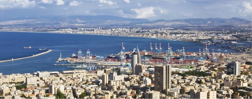 The port of Haifa, Israel